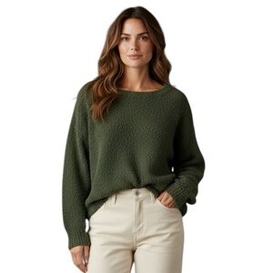 Miracle brand Olive Green Scoop Neck Long Sleeve Knit Sweater